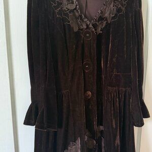Brown Velvet Women's Top/Dress Size Large by Ryu